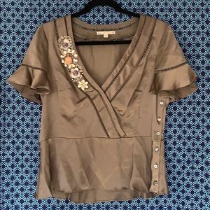 Nanette Lepore Gray Silk Sleeveless Top